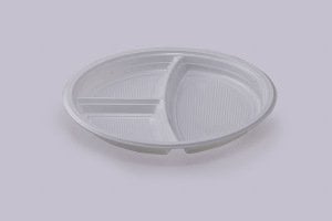 220MM BEYAZ TABAK 3 BÖLMELİ PP - 1200 ADET